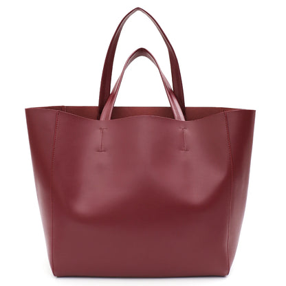 Classic Real Leather Women Tote Large Capacity with Zip Liner Purse Daily Big Shoulder Handbags A4 Laptop Shopping Commute Bags