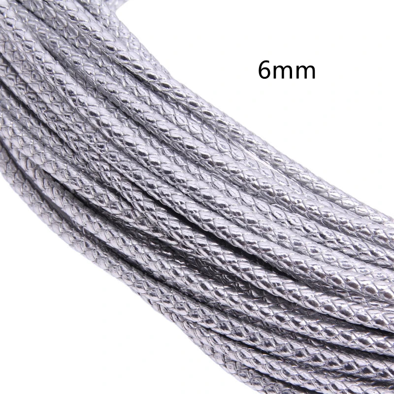 5m 3/4/6mm Braided Leather Cord Rope Strip Thread for DIY Pendant Neck Weaving Bracelet Jewelry Making Supplies Crafts Accessory