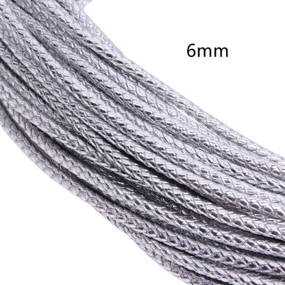 5m 3/4/6mm Braided Leather Cord Rope Strip Thread for DIY Pendant Neck Weaving Bracelet Jewelry Making Supplies Crafts Accessory