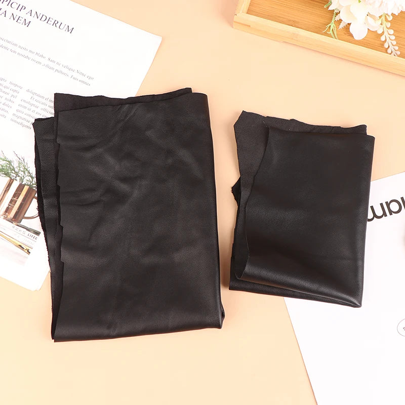 Black Color Soft Genuine Leather Fabric Sheet Real Goat Skin Piece Sewing Leather Material thickness 0.6mm