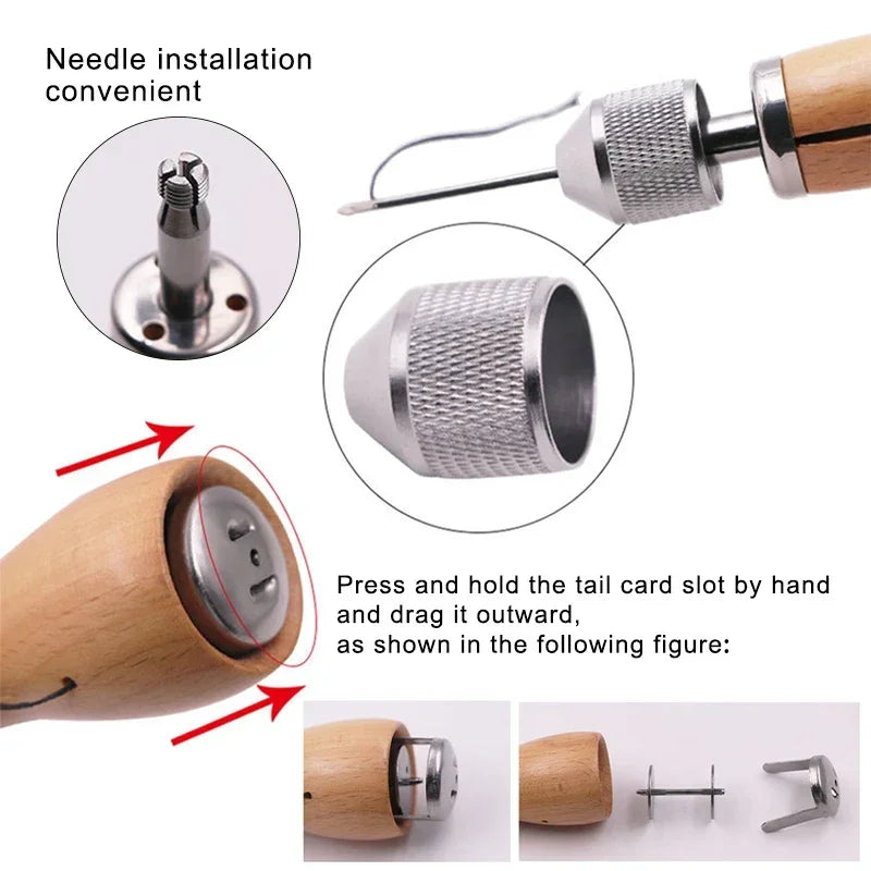 8pcs/set DIY Leather Sewing Thread Hand Sewing Tools Leather Craft Edge Stitching Belt Strips Shoemaker Canvas Repair Tools