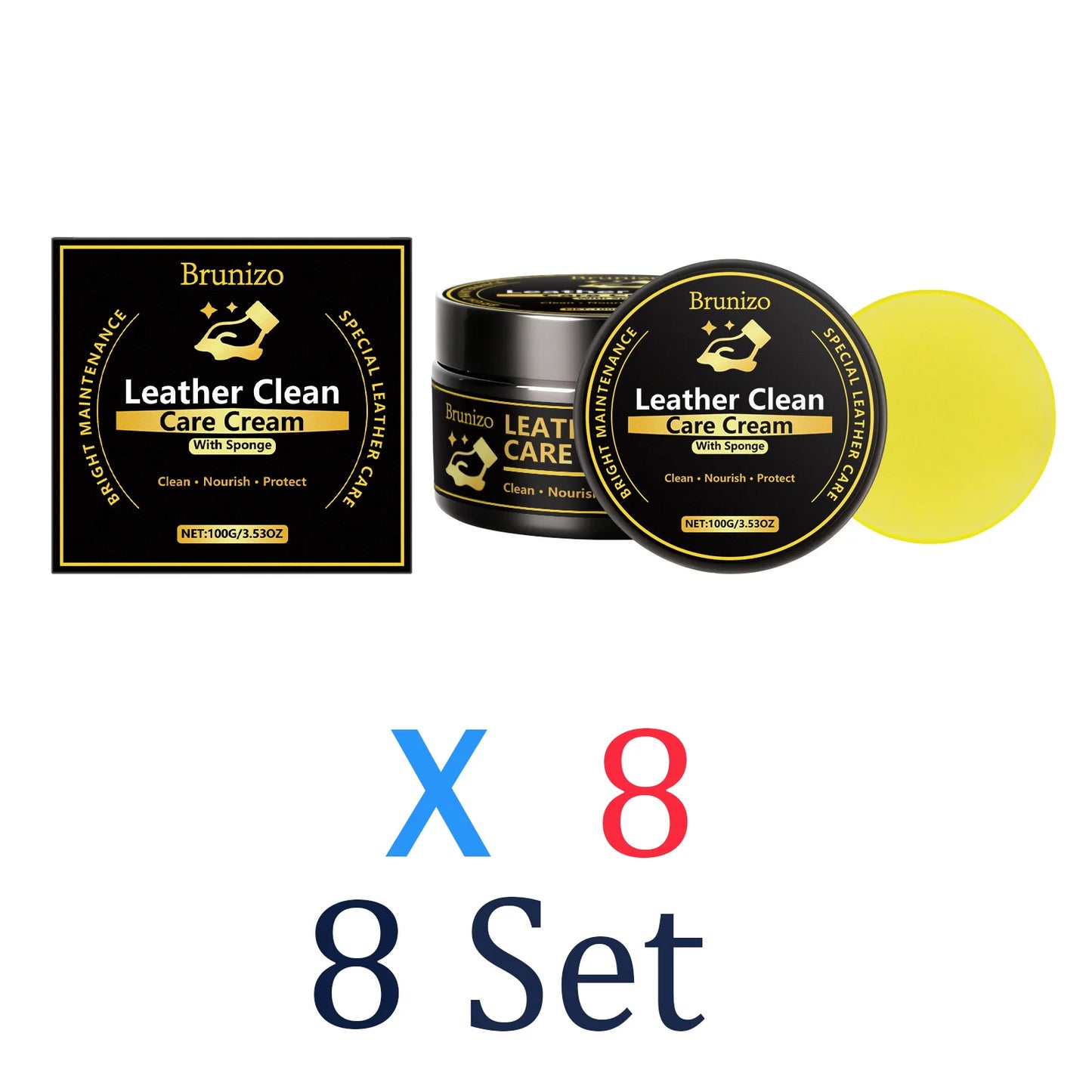 Leather Conditioner and Cleaner Leather Care Cream Car Seat Restorer Auto Interior Cleaning Kit Furniture Polish Shine Protector