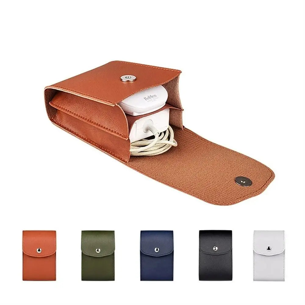 Notebook Accessories PU Leather Digital Storage Bag Portable Data Cable Bag Data Line Pack Laptop