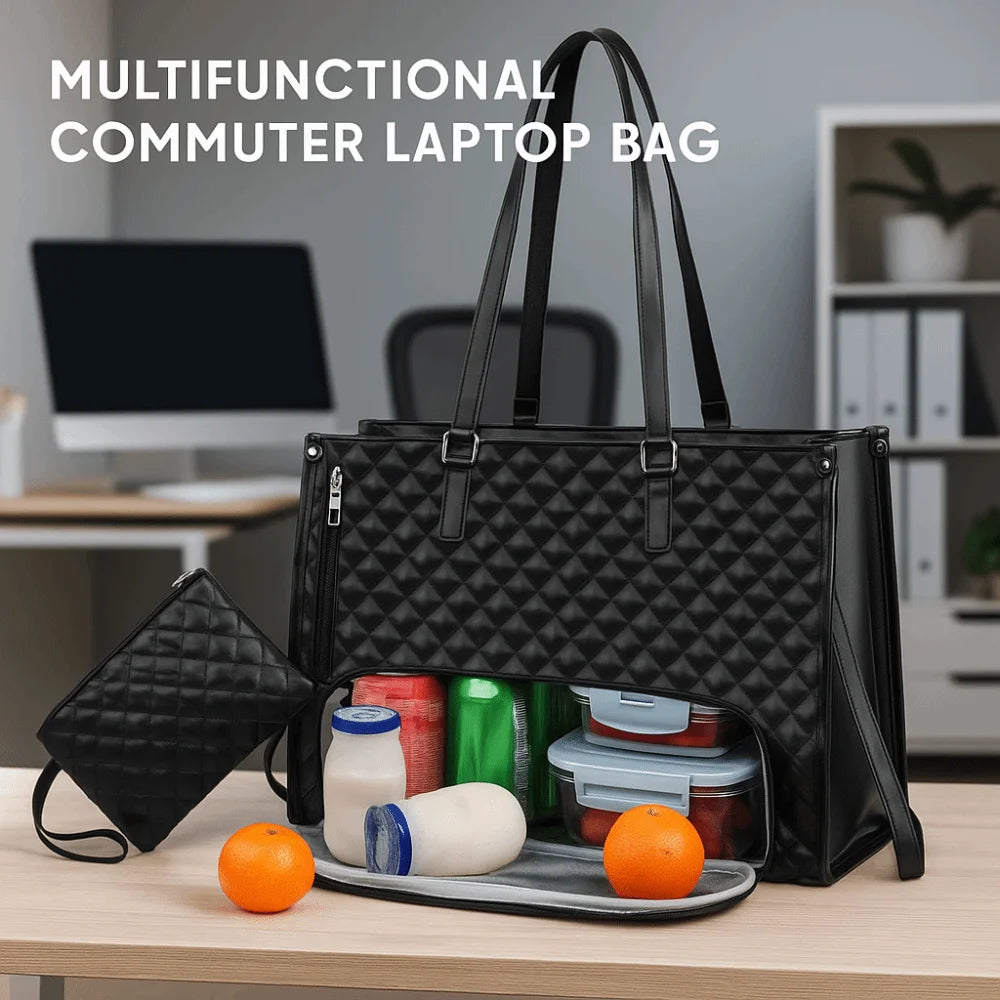 2-in-1 Laptop Lunch Tote Bag Shoulder Strap Lunch Box Multifunctional Laptop Handbag Large Waterproof Portable Laptop Bags