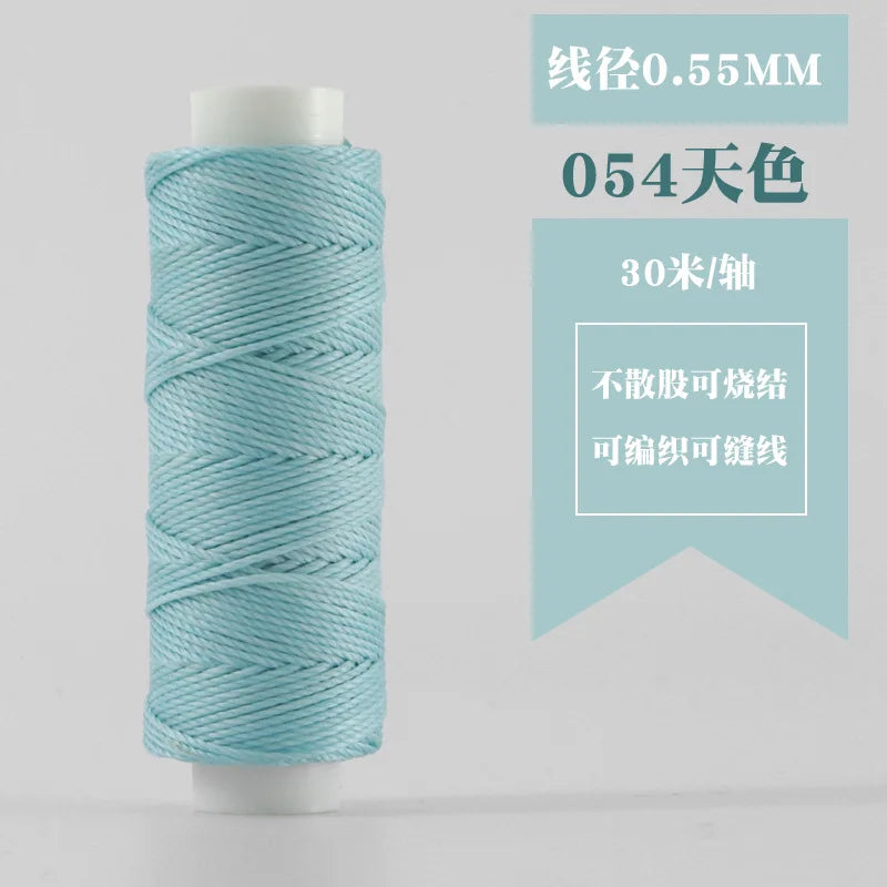 0.55mm Leather Waxed Sewing Thread For Hand Stitching Leather Cord DIY Bracelet Jewelry Making Round Waxed Line