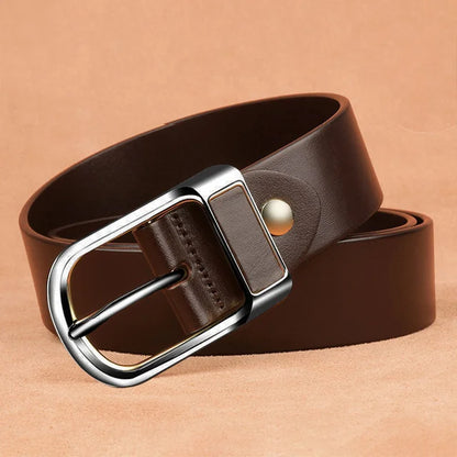 Genuine Leather For Men's High Quality Buckle Jeans Cowskin Casual Belts Business Cowboy Waistband Male Fashion Designer 2022New