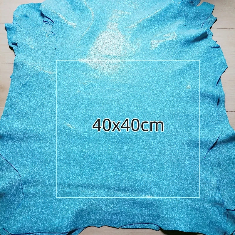 1mm White And Blue Spot Sheepskin. Top-Grain Leather. Real Leather Fabric. DIY For Bags By Hand. Clothing. The Whole Sheepskin