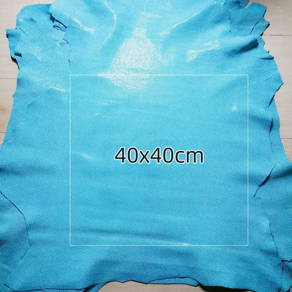 1mm White And Blue Spot Sheepskin. Top-Grain Leather. Real Leather Fabric. DIY For Bags By Hand. Clothing. The Whole Sheepskin