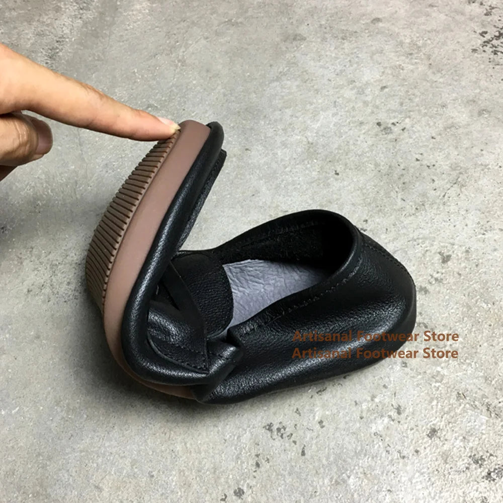 Flat Loafers Soft Leather Soft Sole Slip On Leather Casual Shoes for Men Breathable Comfortable Office Dress Shoes Men Shoes