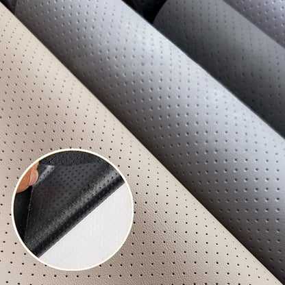 Self-Adhesive Perforated Leather Repair Patch, 0.8mm Thick Breathable Faux Leather Sheets for Car Seat Sofa Furniture Repair