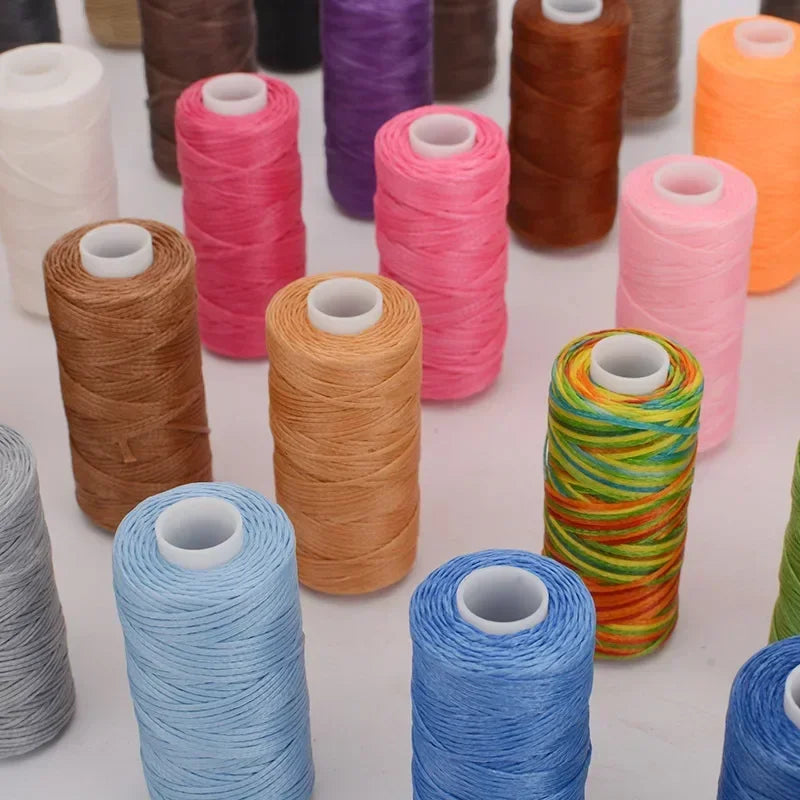 50M 0.8mm Thickness Waxed Thread For Leather Waxed Cord For Diy Handicraft Tool Hand Stitching Thread Flat Waxed Sewing Line