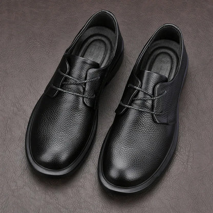 Made of Genuine Leather Casual Men's British Style Men's Leather Shoes Breathable Top Layer Cowhide Comfortable Soft Soled Shoes