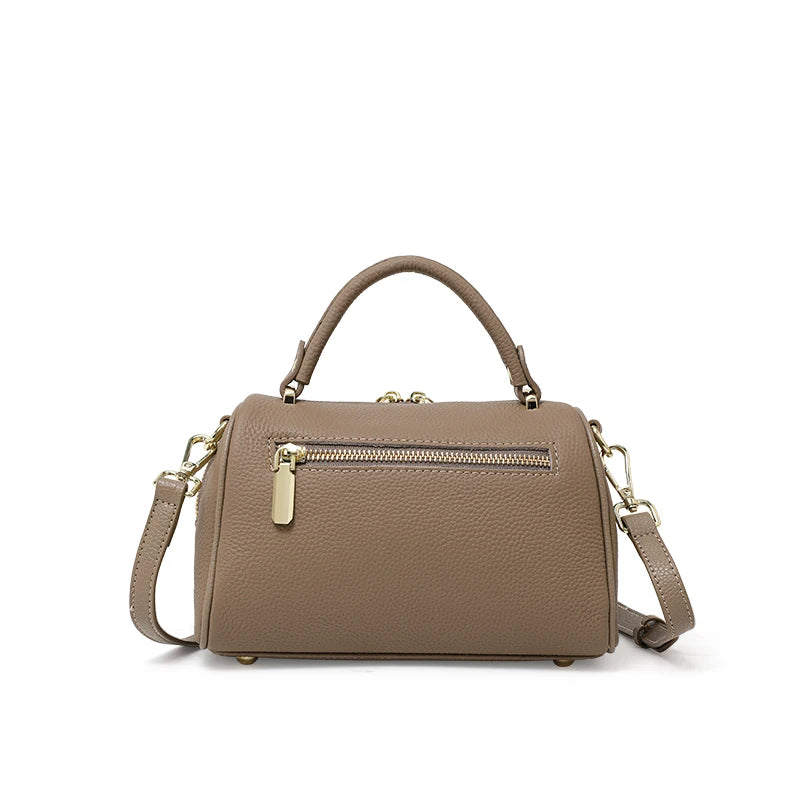Leather leather handbag Boston simple shoulder cross-body  pillow women 2025 high-end sense large capacity removable  strap
