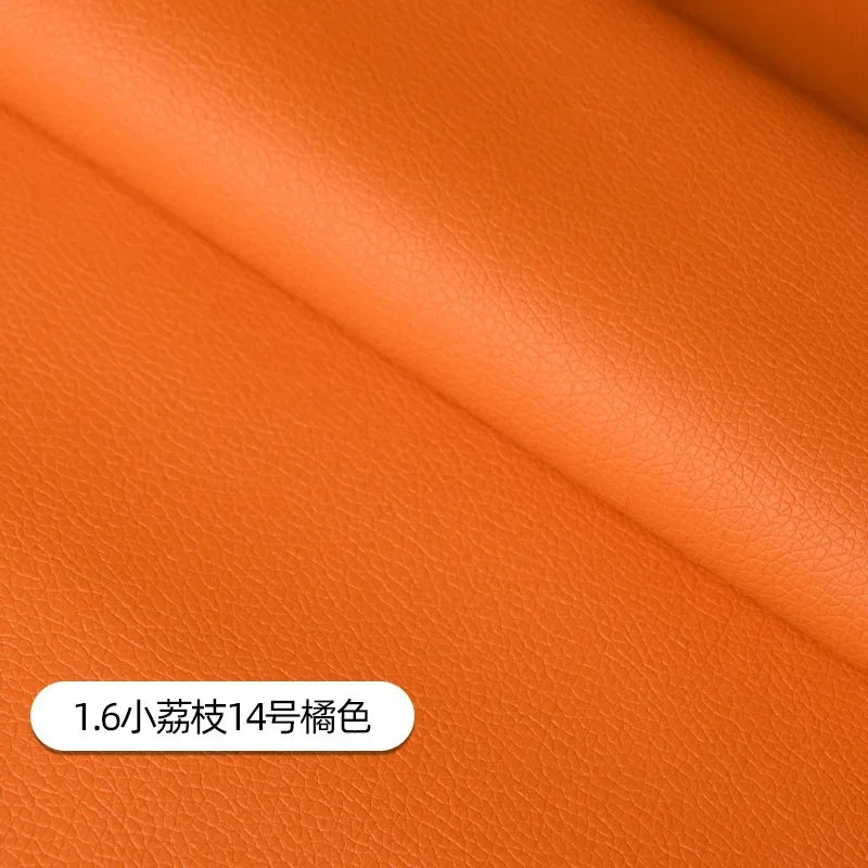 Litchi Pattern Leather Fabric Upholstery Per Meter for Car Interior Bag Chairs Diy Sewing Waterproof Wearable Soft Cloth Plain