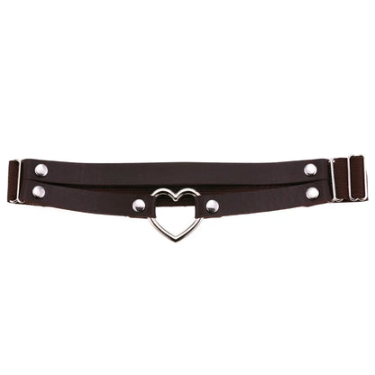 Heart Leg Garter Elastic Belt Rock Leather Leg Harness  For Women Girls Black Thigh Garter Festival Rave Accessories Adjustable