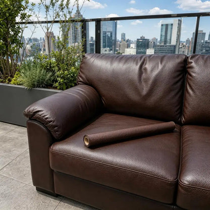 Multiple Widths Available - Self-Adhesive Pu Leather Fabric with a Length of 5m Meters, Waterproof and Wear-Resistant Synthetic Leather Patch, Suitable for Sofa, Car Seat, Furniture, Luggage Repair, and Handmade Decora