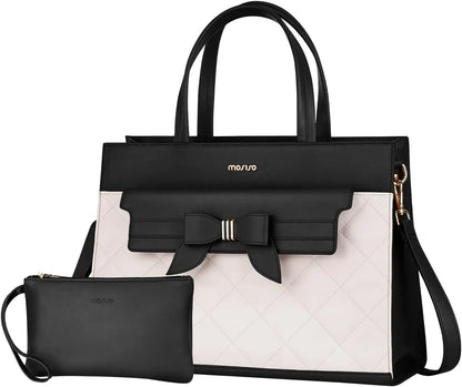 Laptop Bag Women Handbag Cross body Shoulder PU Leather Tote Bag Fashion Office Business Computer Briefcase for MacBook HP Dell
