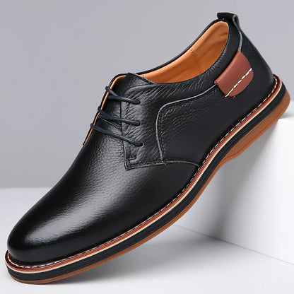 Men's Leather Shoes Anti-Slip Wear-Resistant Commuter Comfortable Casual Shoes for Business-2885