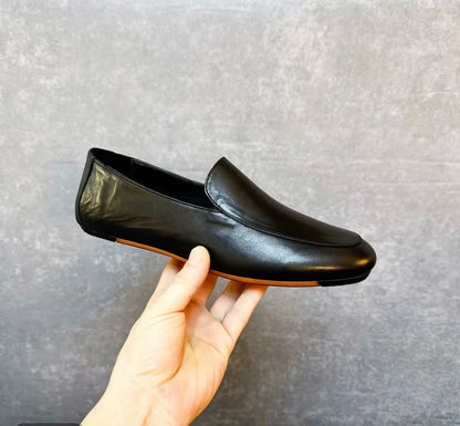 Men's shoes, European leather shoes, slip-on, made of genuine leather, business casual style, loafers for men