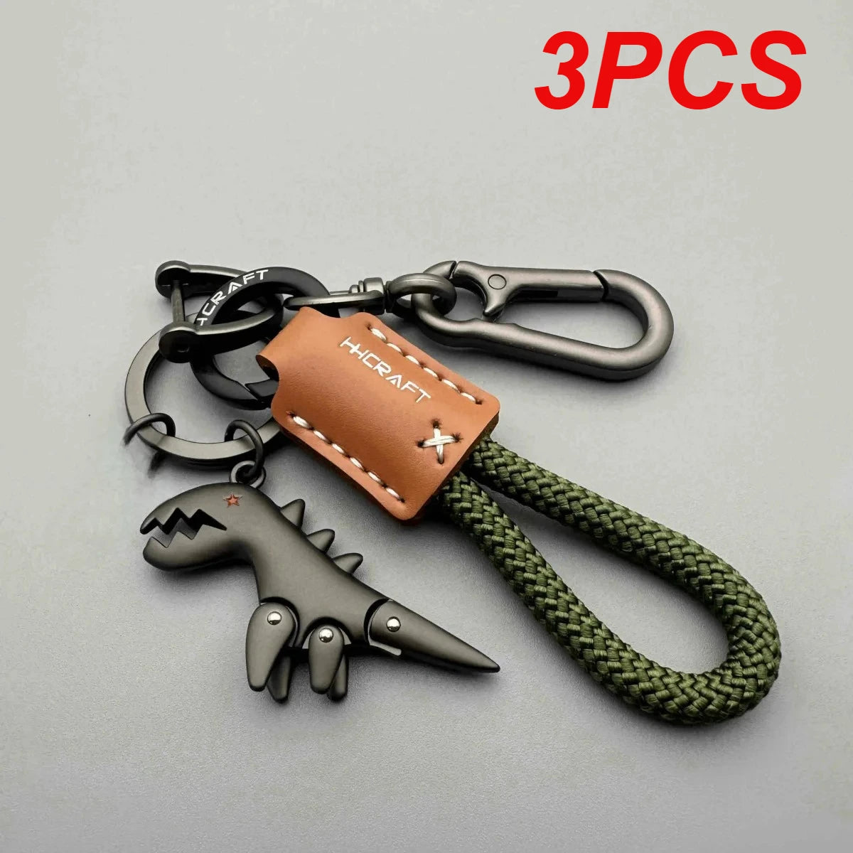 Motorcycle Decoration Accessories and Car Keychain Single Leather Woven Rope Metal Keychain Handbag Pendant Small Gift
