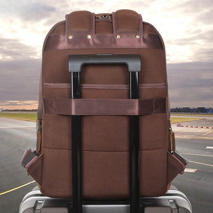 Men’s Genuine Leather Laptop Backpack 15.6 Inch, Premium Cowhide Business Bag, Travel Camping Rucksack