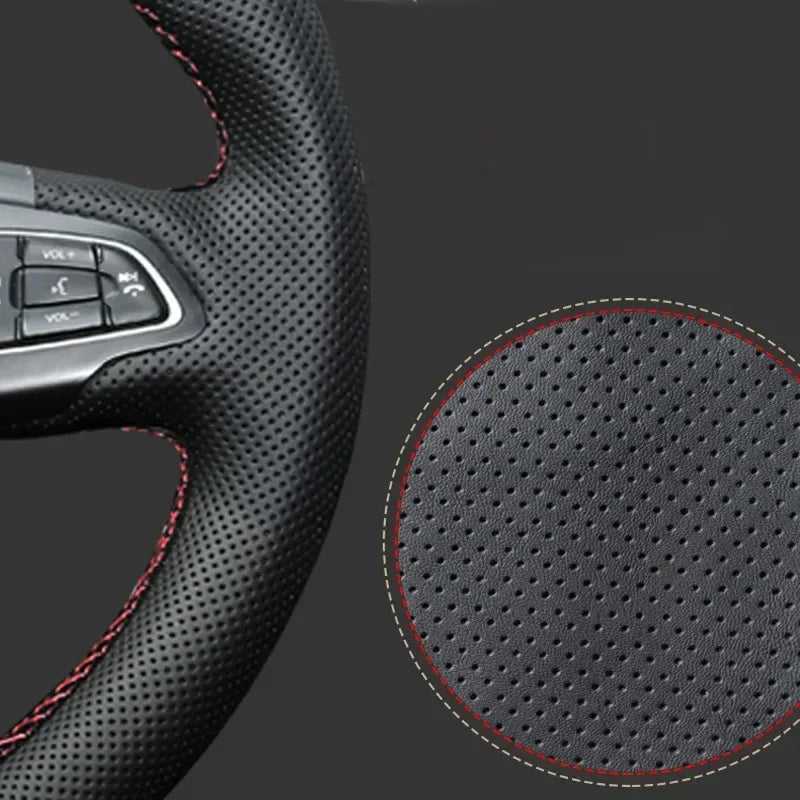 Leather for Land Rover Range Rover Velar Range Rover Evoque Discovery Sport Defender Hand Sewning Car Steering Wheel Cover