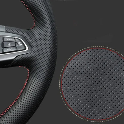 Leather for Land Rover Range Rover Velar Range Rover Evoque Discovery Sport Defender Hand Sewning Car Steering Wheel Cover