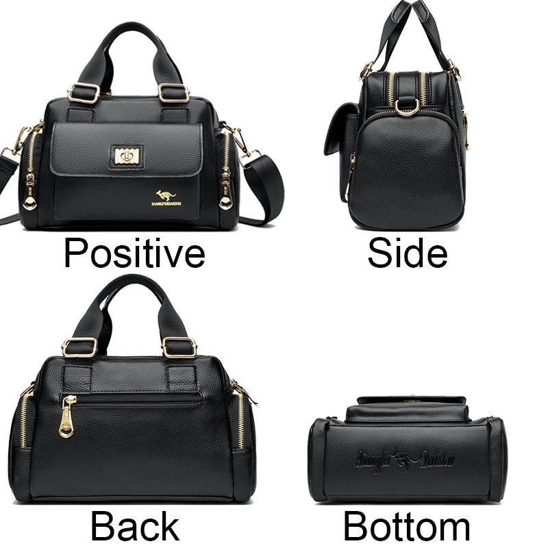 Leisure Brand Handbag High Quality Women's Shoulder Bags Fashion Designer Large Capacity Soft Leather Locomotive Bag Sac A Main