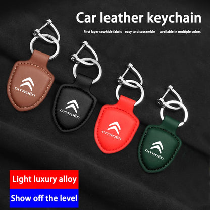 For Citroen C4 C3 C2 C1 C5 DS3 Berlingo Xsara headrest Accessories Car Shield Leather Keychain Key Ring Pendant Holder Gift