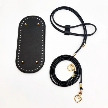 3-Piece DIY Crochet Bag Accessories Set - Adjustable Shoulder Strap, Drawstring Closure, Durable Faux Leather Base, Handmade Bag Accessories, for Handmade Crafts, DIY Wallets and Handbags, Handmade Bag Accessories |   Vibrant