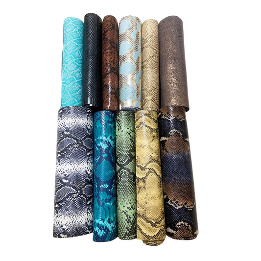 30x60cm Embossed Python Head Leather Cowhide Embossed Leather Handmade DIY Leather Handmade Leather Fabric Various Colors