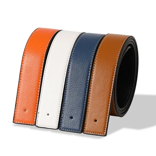 Belts No Buckle Men Women Unisex High Quality Pin Smooth Buckle Male Straps Without Buckle  PU Leather Waistband No Buckle 3.8cm