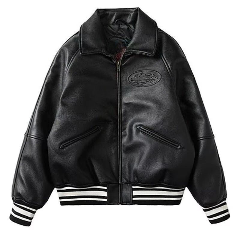 Streetwear Leather Bomber Jacets Men PU Leather Trench Coats Windbreaker for Men Vintage Padded Jackets Men Winter Clothes