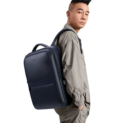 Leather laptop bag, large capacity student backpack, multifunctional and personalized leisure backpack