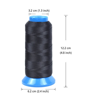 Sewing Thread with 8 Pcs Needles 210D High Strength Polyester Thread for Sewing Wig, Leather, Weaving Hair ,Hand DIY Sewing
