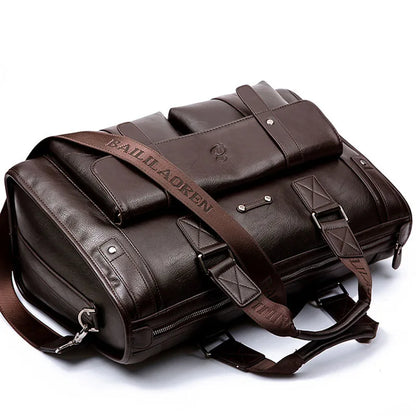Men Leather Briefcase Large Capacity Business Handbag Messenger Bags Male Vintage Shoulder Bag Men's 14/15.6 Inch Laptop Bags