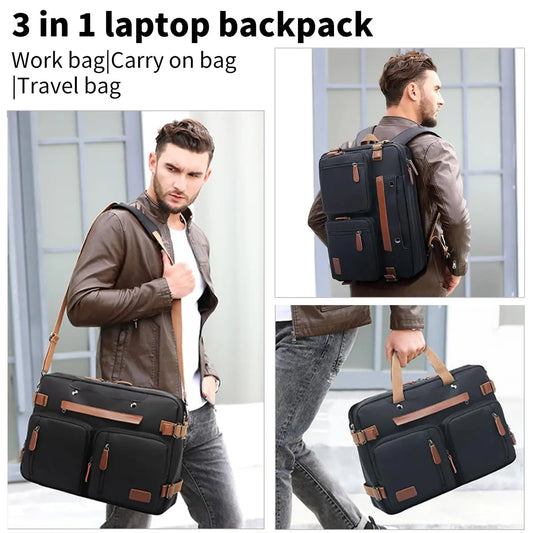 3 in 1 Laptop Bag for Men 17.3 15.6 inch Office Laptop Work Bags Business Backpack Messenger Bag Computer Bags Laptops for Men