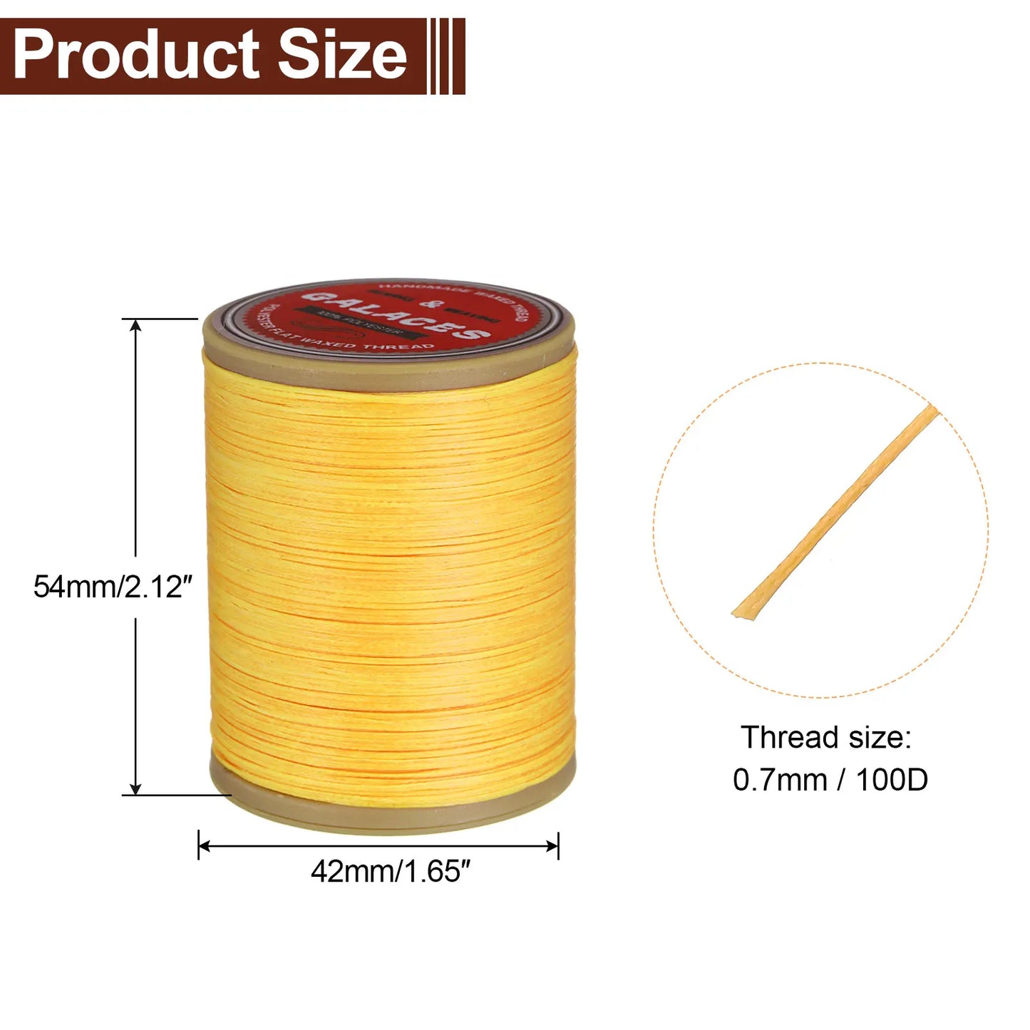 Flat Leather Sewing Waxed Thread 190m / 208 Yards Polyester Wax String 100D Wax Stitching Cord for Leather Crafts Braided