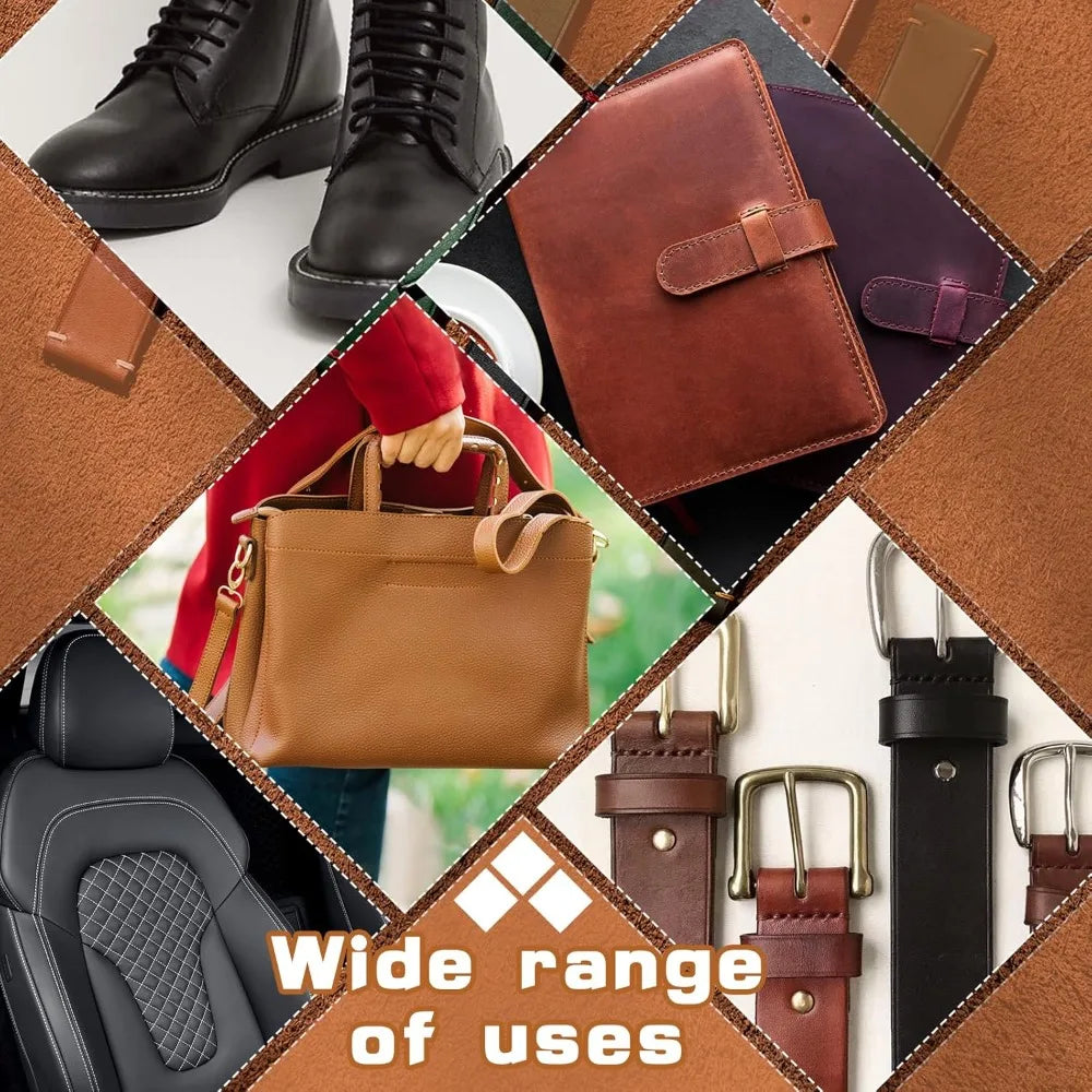Leather Working Tools Practical Leather Craft Kit with Waxed Thread Groover Awl Stitching Punch Hole for Beginner or Adults Gift