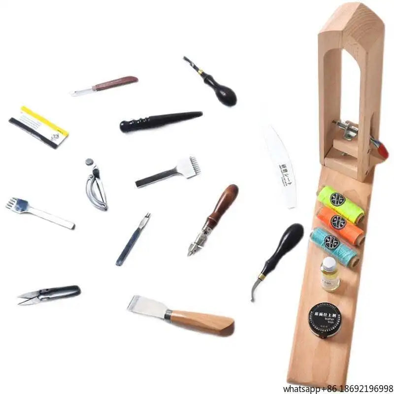 [Professional Edition] Handmade Leather Goods DIY Tool Set Hand Sewn Leather Art Leather Tools Homemade Wallet Bag Production