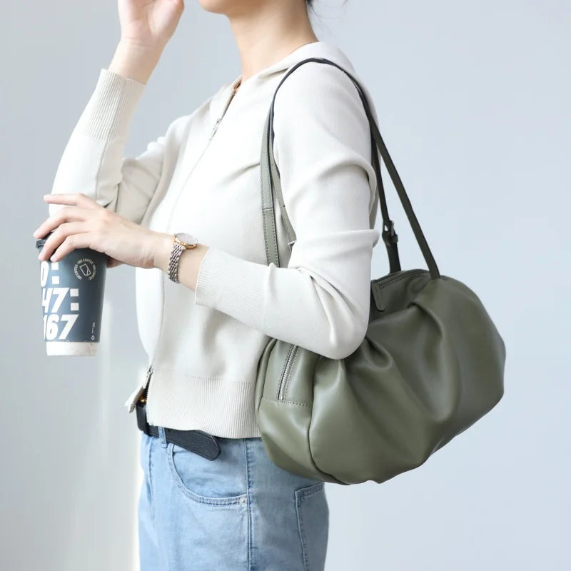 Women Luxury Genuine Leather Handbag Soft Elegant Single Shoulder Bags Suitable For Daily Usage