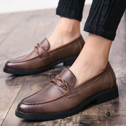 Men Casual Leather Shoes Dress Leather Loafers Men Classic Casual Business Shoes Trend Formal Party Social Leather Shoes Male