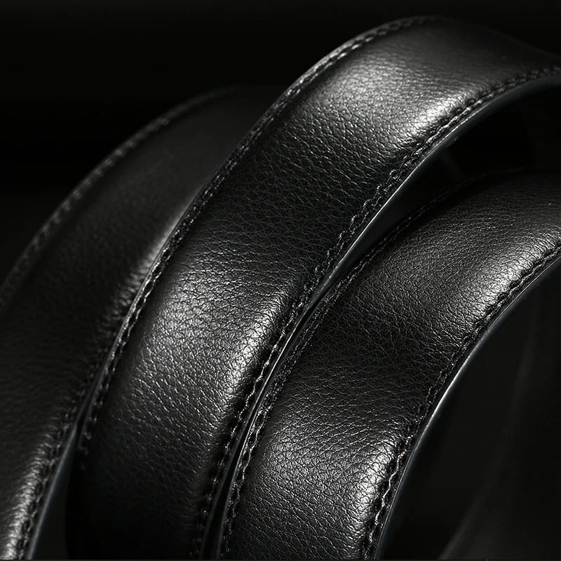 2026 New  cow genuine leather men's belt cowhide strap for male automatic buckle belts for men black buckle belts
