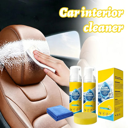 Leather Upholstery Care Foam Cleaner Water Free Quick Clean Liquid With Matching Sponge Cloth Vehicle Interior Maintenance Gear