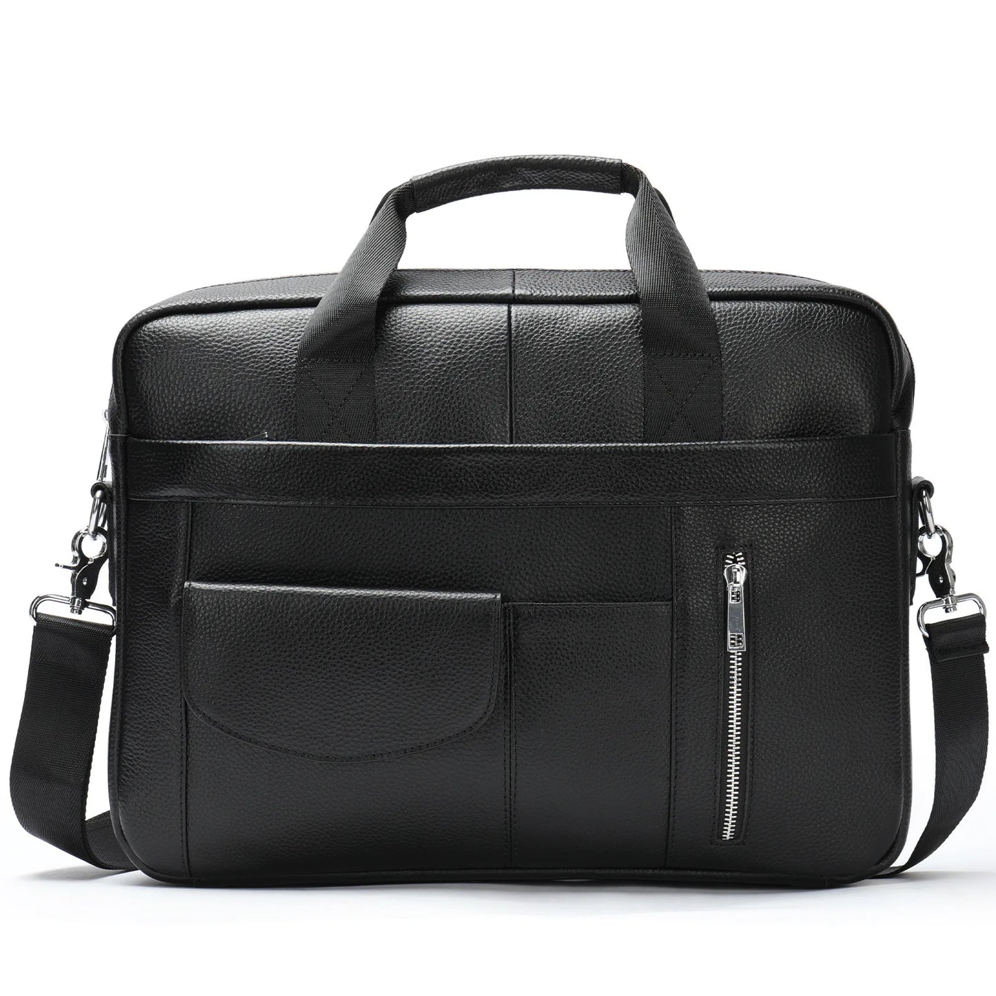 Best-selling business men's genuine leather briefcase with large capacity - 14-inch laptop carrying case - top-grade cowhide bag