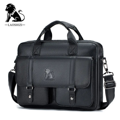 New 100% genuine leather Men's briefcase laptop bag large capacity business handbag casual shoulder crossbody bags messenger bag