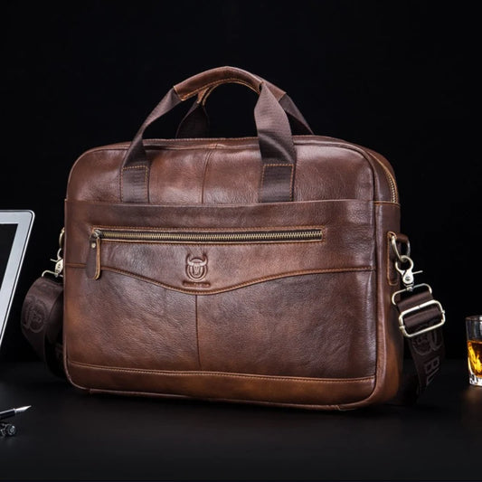 Laptop Bag 16 Inch Leather Briefcase Vintage Messenger Bag for Men Large Crossbody Shoulder  Computer Bag  for Work, Business