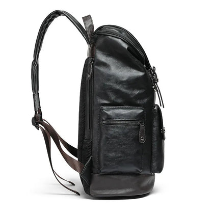 Men's Large Leather Antitheft Travel Backpack Laptop Bags Men Black Pu Bagpack Boy Big Capacity School Male Business 가방 mochilas