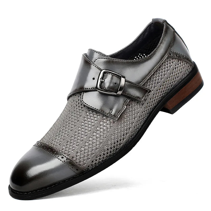 Men Shoes High Quality Hollowed-out Leather Shoes Breathable Casual Footwear Comfort Driving Shoe Hollowed Business Dress Shoes