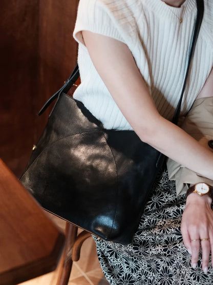 Fashion designers handmade genuine leather women's shoulder bag casual vintage cow leather large-capacity female underarm bag